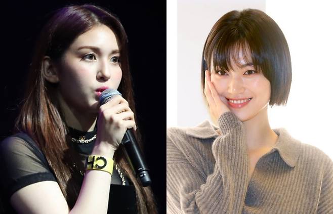 아이오아이 전소미(사진 왼쪽)-김도연. [뉴시스]