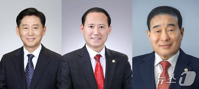 6·3 지방선거 강원 동해시장 선거에 출마한 이정학 더불어민주당 예비후보, 김기하 국민의힘 예비후보, 김홍수 개혁신당 예비후보.(정당기호 순.뉴스1 DB)