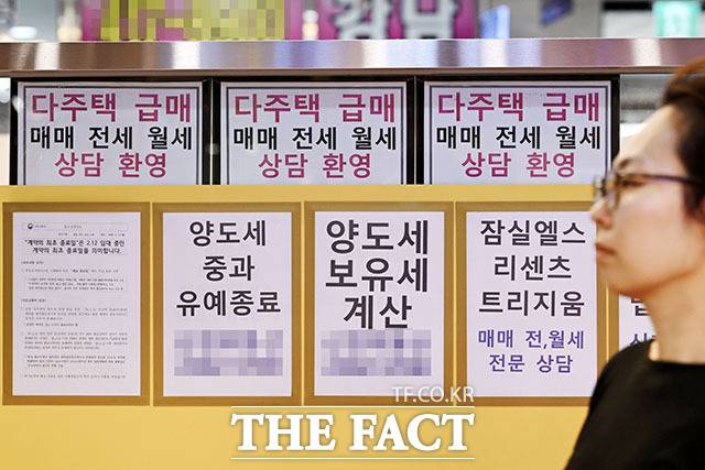 다주택자 양도세 중과 유예 종료를 이틀 앞둔 7일 오후 서울 시내 한 공인중개사 사무소 앞에 다주택자 양도세 관련 안내문이 붙어 있다. /서예원 기자
