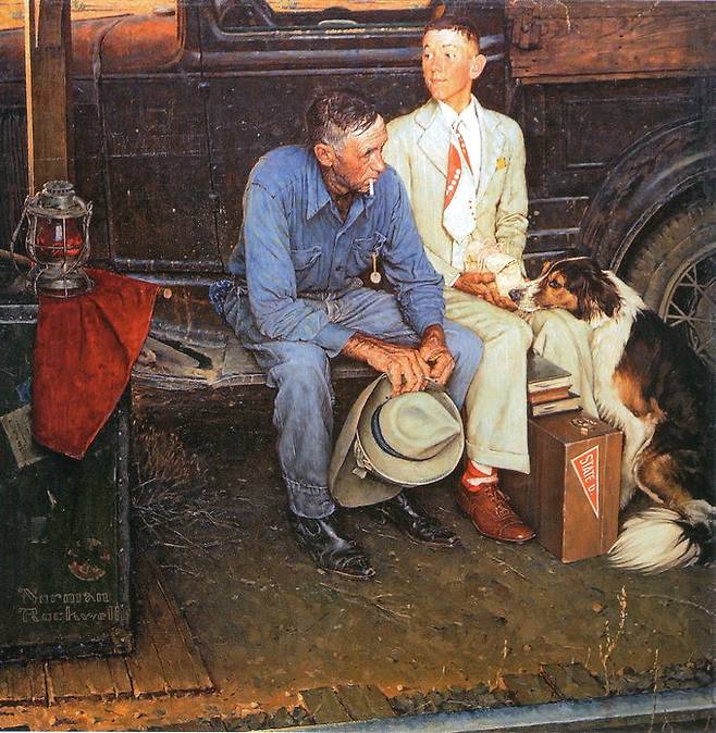 노먼 록웰 ‘집을 떠나며’(1954).