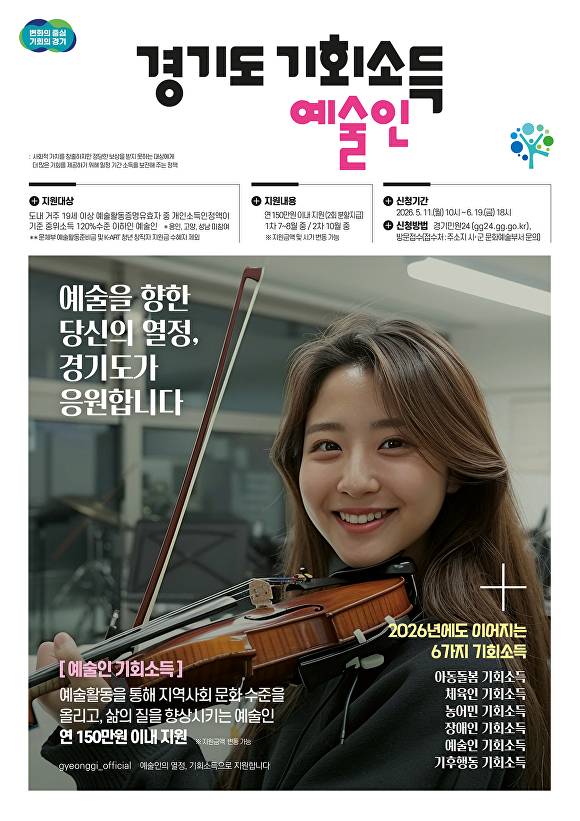 예술인 기회소득 포스터. [사진=안성시]