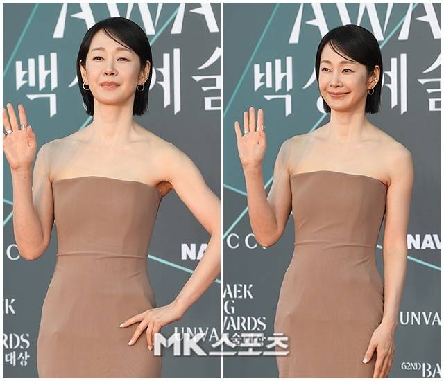 배우 명세빈이 믿기 힘든 동안 비주얼로 레드카펫을 빛냈다. / 사진 = 천정환 기자