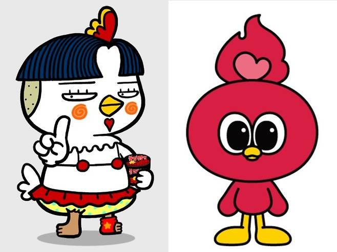 불닭볶음면 캐릭터 '호치'와 삼양 신규 캐릭터 '페포' [삼양라운드스퀘어 제공]