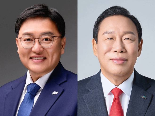 세종시장 선거에 출마한 조상호 더불어민주당 후보(왼쪽)와 최민호 국민의힘 후보. (사진=선관위 제공)