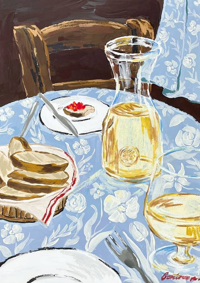 보니룸 작,'restaurant in small town', 30x42cm, 혼합재료, 2025. 달서아트센터 제공