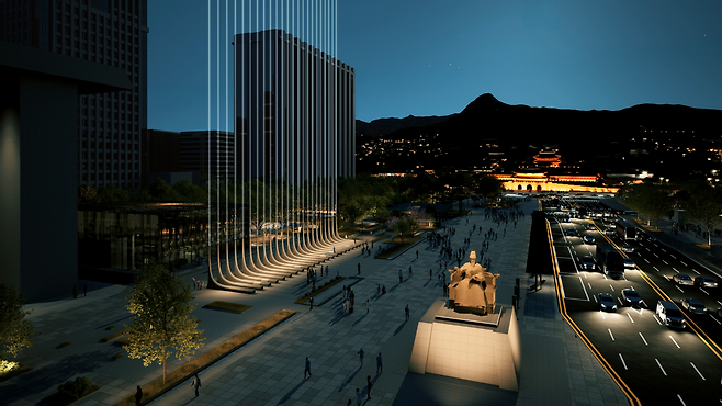 Rendered image of Garden of Gratitude at Gwanghwamun Square (Seoul Metropolitan Government)