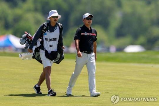 LIV 골프 버지니아 2라운드 때 함정우의 모습 / 사진=연합뉴스