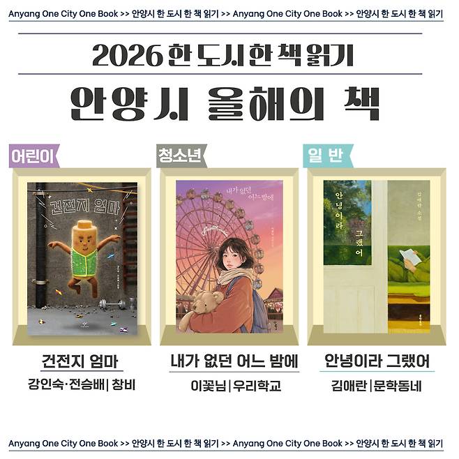안양시도서관이 '올해의 책' 3권을 최종 선정했다.