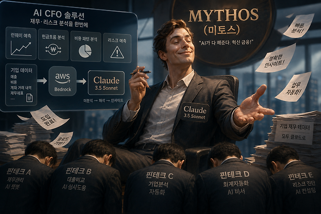 미토스(Mythos)식 공포 마케팅처럼 "AI 보안 위협이 폭증한다"는 불안 심리를 먼저 키운 뒤, 다시 외부 거대모델 기반 보안·분석 체계를 해법처럼 밀어 넣는 구조가 반복될 경우 종속 위험은 더 커질 수 있다. / GPT-5.5 이미지2.0