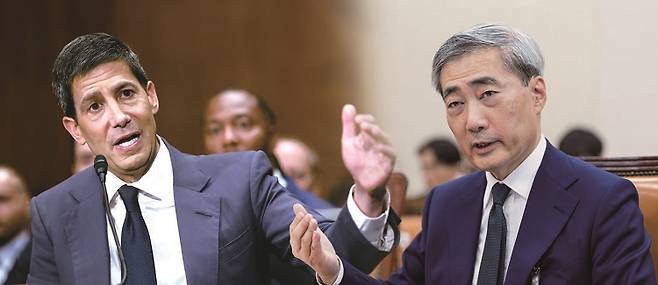 케빈 워시(왼쪽) 미국 연준방준비제도(Fed) 의장 후보자와 신현송 한국은행 총재. /사진 뉴스1·로이터연합
