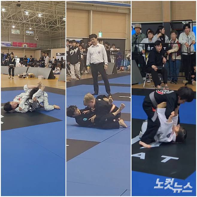 ASM팀토마 본관(김포시) 소속 선수들(박진우·김규민·최윤서)이 경기를 펼치고 있다. 박창주 기자