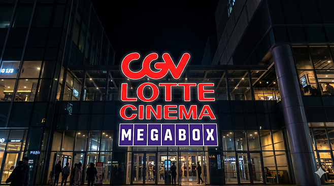 국내 3대 멀티플렉스 CGV, 롯데시네마, 메가박스(Gemini AI 편집 이미지)