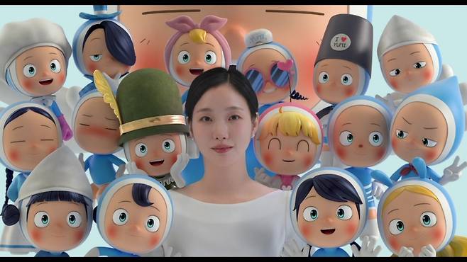 <유미의 세포들> 시즌3 마지막 장면. 유미(김고은) 주변을 세포들이 둘러싸고 있다. 티빙 제공