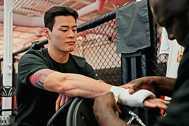 로드FC 챔피언 황인수가 2025년 9월 데이나 화이트 UFC 회장 겸 CEO가 직접 주최하는 오디션 Contender Series 시즌9 6주차 미들급 경기를 준비하고 있다. 사진=TKO