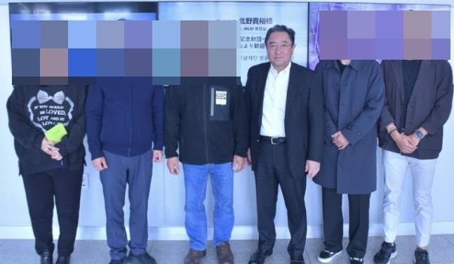 지난달 2018평창기념재단을 방문한 기타노 다카히로(오른쪽에서 세 번째) 일 봅슬레이·루지·스켈레톤 연맹 회장. /사진=대한봅슬레이스켈레톤경기연맹