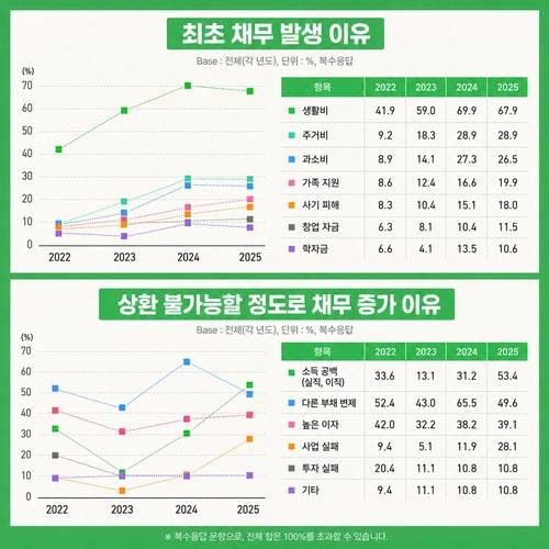 '청년재무길잡이' 청년들의 채무 발생·증가 이유 [서울금융복지상담센터 제공. 재판매 및 DB 금지]