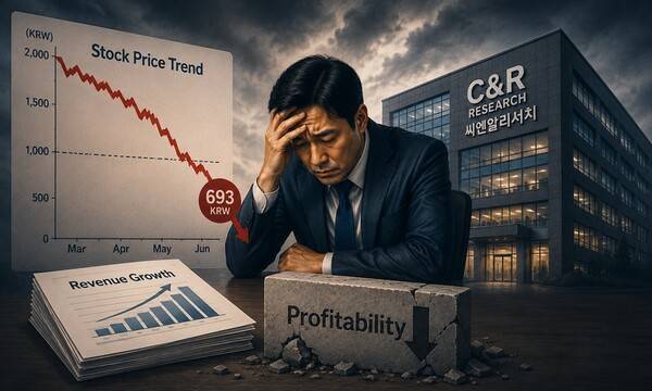 국내 대표 임상시험수탁기관(CRO) 씨엔알리서치가 외형 성장에도 불구하고 수익성 둔화와 현금흐름 악화가 동시에 나타나며 시장의 냉정한 평가를 받고 있다. [출처=오픈AI]