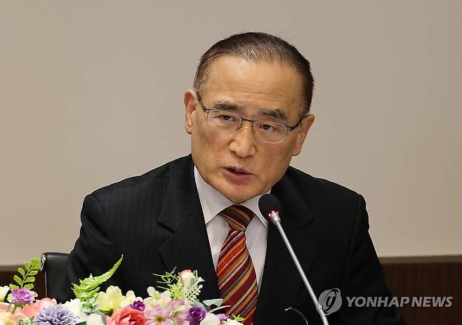 위성락 국가안보실장, 편집인협회 간담회 (서울=연합뉴스) 최재구 기자 = 위성락 국가안보실장이 13일 서울 프레스센터 한국신문방송편집인협회에서 열린 간담회에서 발언하고 있다. 2026.5.13 jjaeck9@yna.co.kr