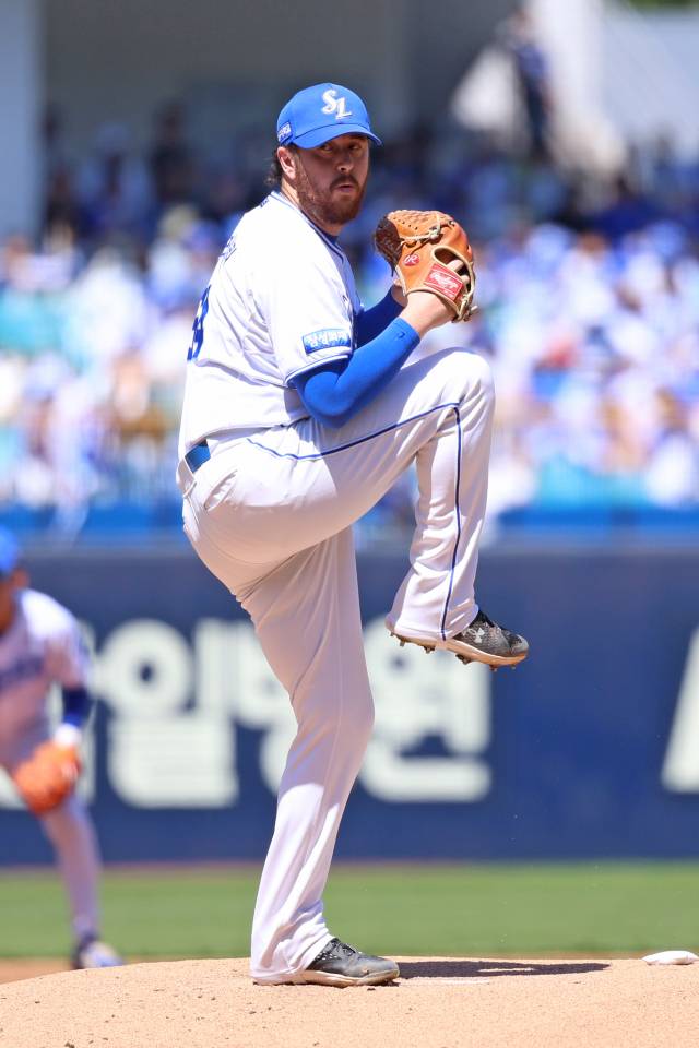 삼성 라이온즈의 잭 오러클린. 삼성 제공