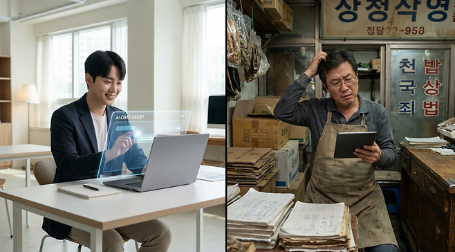 산업 전반의 AI도입은 업무에 양지를 비추지만, 우리도 모르게 다른 음지를 만들어 내고 있다. (사진=생성형 AI)