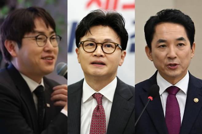 부산 북구갑 재보궐선거에 도전장을 던진 하정우(왼쪽부터) 더불어민주당 후보, 한동훈 무소속 후보, 박민식 국민의힘 후보 [헤럴드경제·연합]