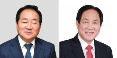 ◇평창군수 선거에 출마한 더불어민주당 한왕기 후보, 국민의힘 심재국 후보. 사진 왼쪽부터.