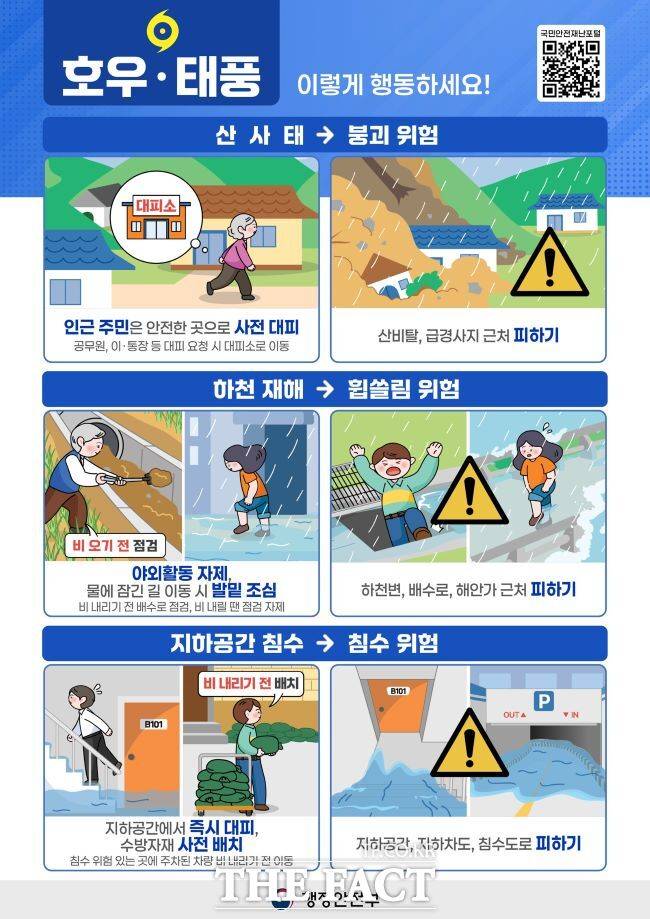 호우·태풍 행동 요령(피해유형) 홍보물. /경기도