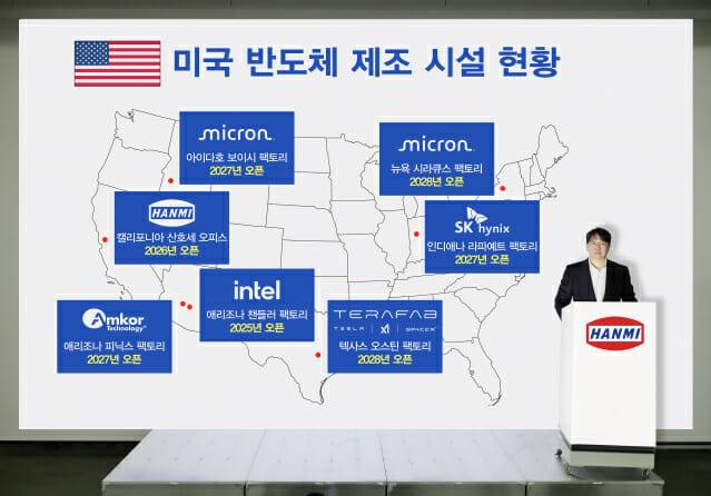 한미반도체 곽동신 회장이 인천 본사에서 한미USA 법인 설립 계획을 발표하고 있다(사진=한미반도체)