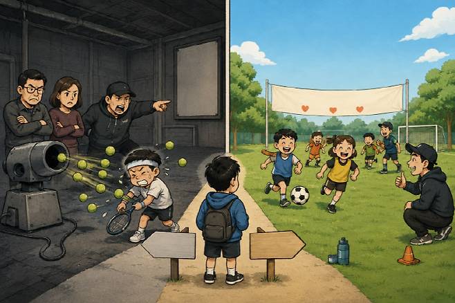 스포츠는 아이의 운동장인가, 부모의 프로젝트인가. 이미지=AI 생성