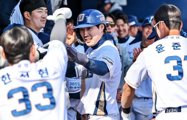 도태훈은 16일 키움전에서 쐐기 2타점 적시타를 때렸다. 사진=NC 제공
