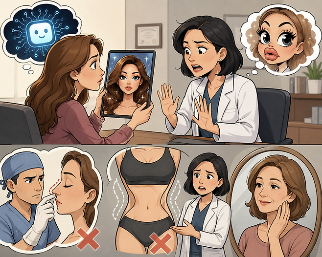 AI가 만든 ‘완벽 얼굴’…美 성형외과 의사들 “현실과 괴리 ” [그림=챗GPT]