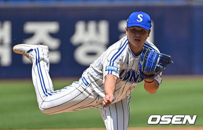 [OSEN=대구, 이석우 기자] 17일 대구삼성라이온즈파크에서 2026 신한 SOL KBO 리그 삼성 라이온즈와 KIA 타이거즈의 경기가 열렸다. 홈팀 삼성은 최원태가, 방문팀 KIA는 김태형이 선발 출전했다. 삼성 라이온즈 선발 투수 최원태가 역투하고 있다. 2026.05.17 / foto0307@osen.co.kr