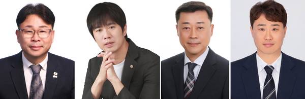 (왼쪽부터) 안산 라선거구 이재복, 설호영, 바선거구 김재국, 안두회 당선자.