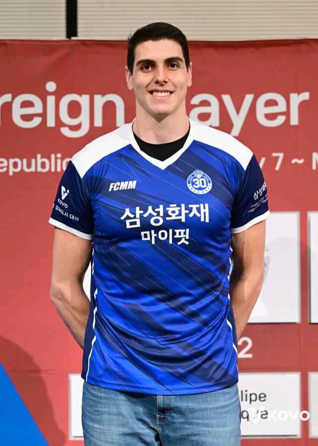 지난 10일 진행된 2026-2027시즌 외국인선수 트라이아웃에서 전체 2순위로 삼성화재의 지명을 받은 펠리페 호키./KOVO 제공