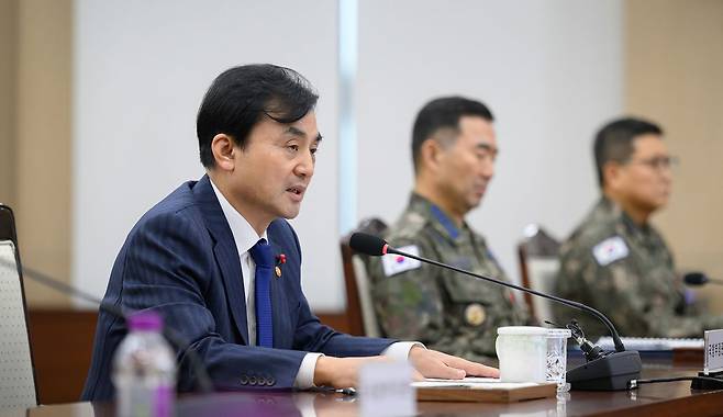 안규백 국방부 장관이 지난 1월 '2026년 제1차 전작권 전환 추진평가회의'에서 모두발언을 하고 있다. 뉴스1