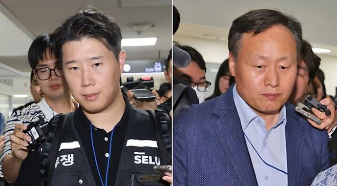 삼성그룹 초기업노동조합 삼성전자지부 최승호 위원장(왼쪽)과 삼성전자 사측 대표교섭위원인 여명구 DS(반도체 부문) 피플팀장. 연합뉴스