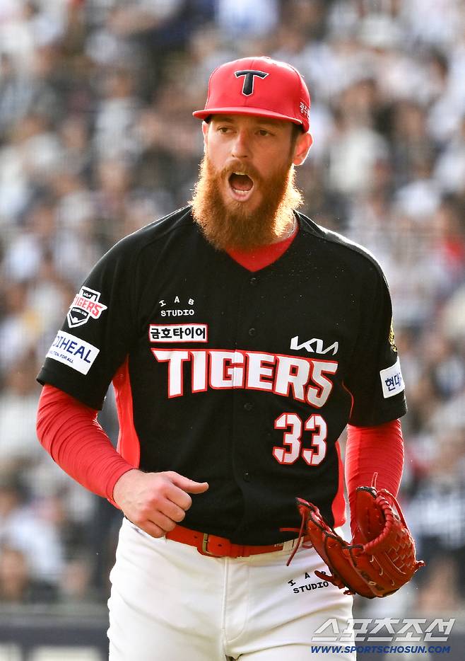KIA 올러가 포효하고 있다. 잠실=박재만 기자 pjm@sportschosun.com
