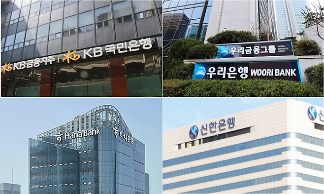 4대 은행 전경. [각 사]