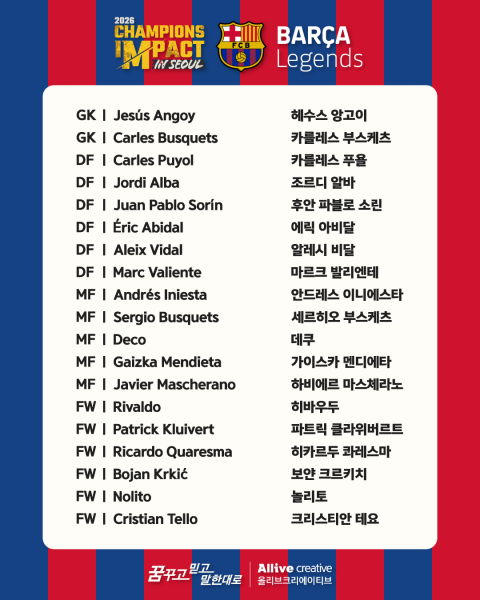 BARCA LEGENDS 라인업
