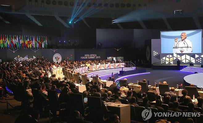 2015년 10월 열린 제3차 인도-아프리카 정상회의 [EPA=연합뉴스 자료사진. 재판매 및 DB 금지]