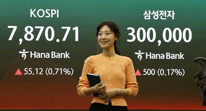 이날 삼성전자는 전 거래일 대비 2.34% 내린 29만2500원에 거래를 마쳤다. 이날 삼성전자는 정규장 기준 사상 처음으로 30만원을 넘어섰다. 이후 30만500원까지 오르며 고점을 높였으나, 차익 실현 매물이 출회되며 하락 전환했다.(출처=뉴시스)