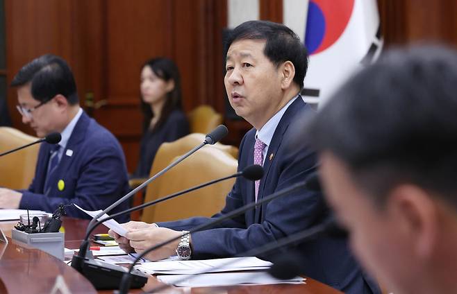 구윤철 부총리 겸 재정경제부 장관이 22일 정부서울청사에서 비상경제본부회의 겸 경제관계장관회의 겸 국가창업시대 전략회의 및 부동산관계장관회의를 주재하고 있다. 뉴시스