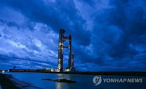 미 텍사스주의 스페이스X 로켓 발사대 [UPI=연합뉴스. 재판매 및 DB 금지]