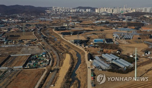 경기도 시흥시 과림동 및 광명시 노온사동 일대 모습. [연합뉴스]