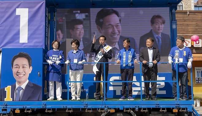 고향 철원서 집중 유세 나선 우상호 후보 [우상호 후보 선대위 제공.재판매 및 DB 금지]
