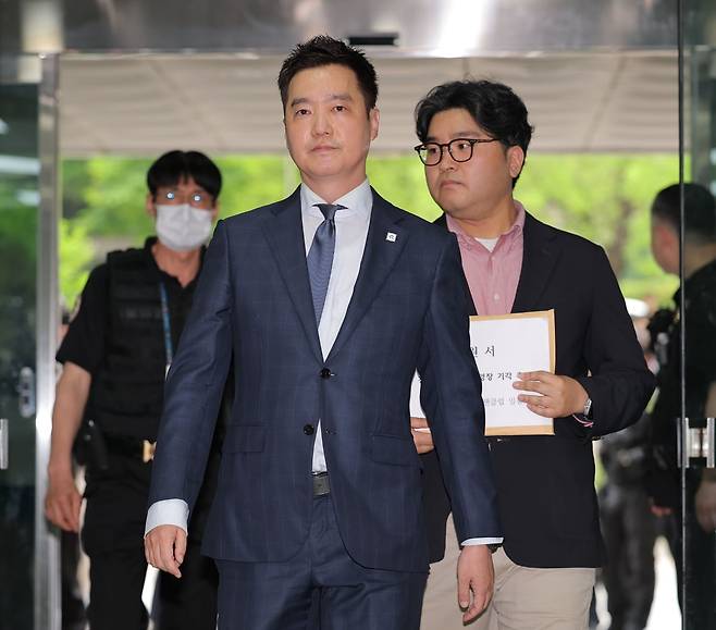 영장실질심사 출석하는 김세의 가세연 대표 /사진=연합뉴스