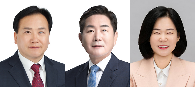 (왼쪽부터) 국민의힘 이권재, 더불어민주당 조용호, 개혁신당 송진영 오산시장 후보
