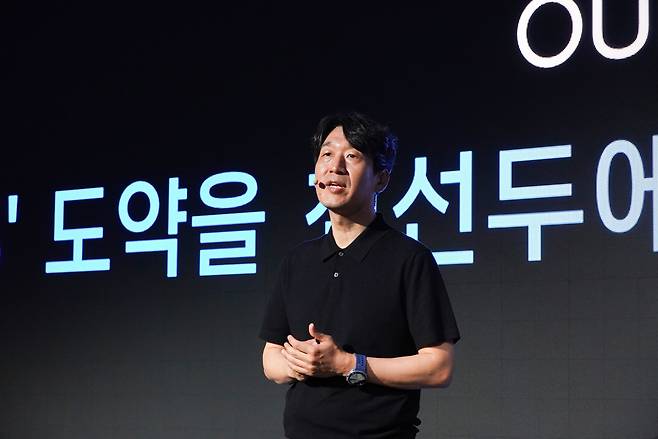 김동훈 NHN클라우드 대표가 서울 중구 더플라자호텔 서울에서 열린 기자 간담회에 참석해 발언하는 모습 [NHN 제공]