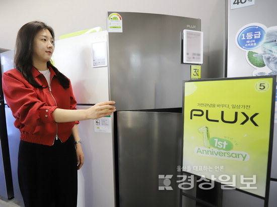 ▲ 유통업계가 상품을 소형화하는 등 1인 가구 공략에 나선 가운데 사진은 롯데하이마트의 'PLUX 245ℓ 1등급 냉장고'. 롯데하이마트 제공