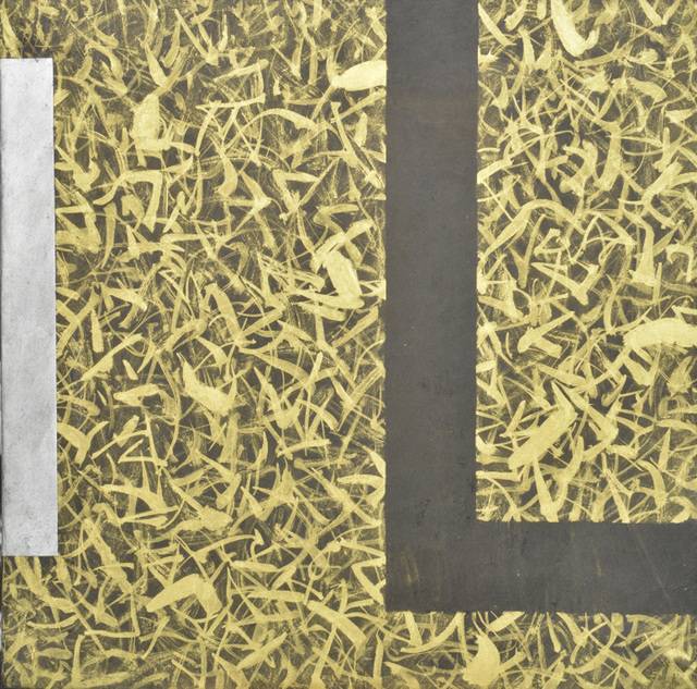 민병도 작, '도법자연(道法自然)-들풀', 한지에 먹, 금은분, 62x62cm 2026. 대백프라자갤러리 제공
